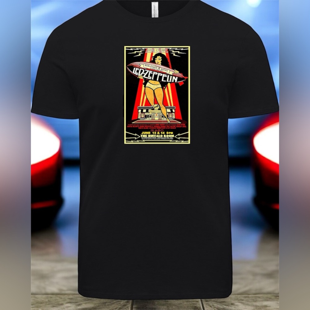 New custom Led Zeppelin concert poster Black Graphic T-Shirt